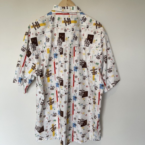 Revirth of a Victory Mens Black Button Front Shirt Skulls Jewels $$'s Print 2XL - Picture 5 of 5